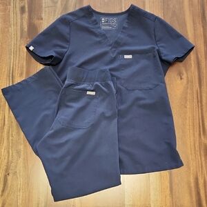 FIGS Scrubs Womens Set Catarina Livingston Navy XS